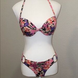 Victoria's Secret Floral Bikini Set Size 34 B ideal condition